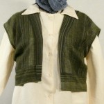 Gilet tissé main mohair vert